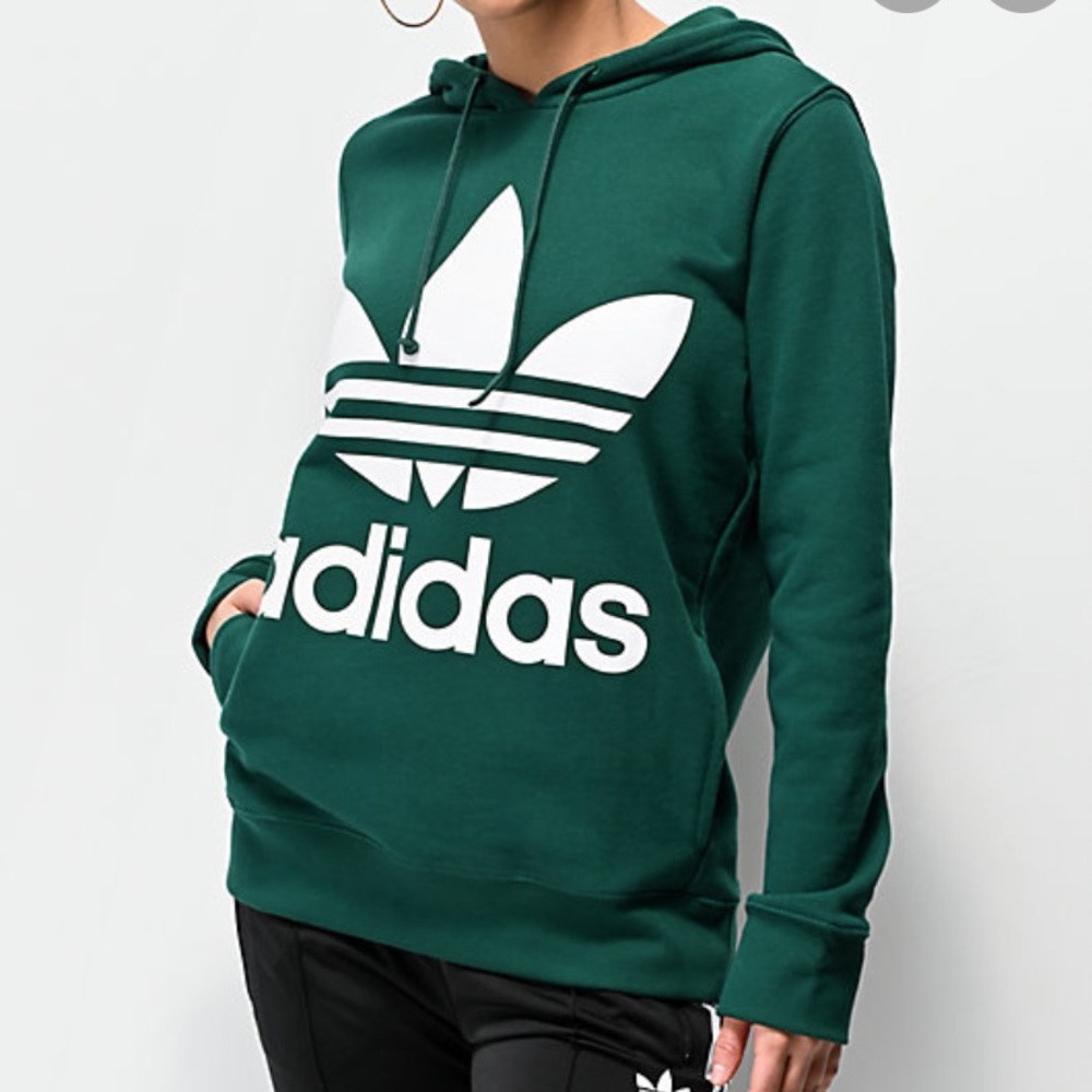 Adidas Green Trefoil Hoodie